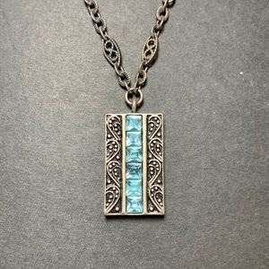 Park Lane necklace - silver with light blue crystals
